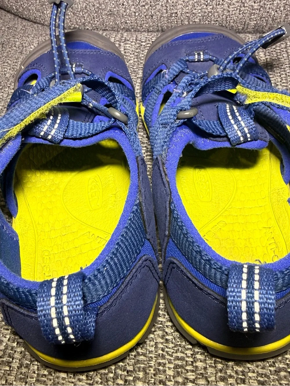 KEEN Kids' Seacamp II CNX sandals hiking Blue Depths / Chartreuse size 13